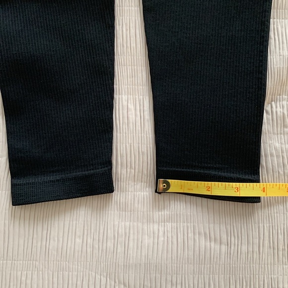 OQQ Women’s Black Ribbed Leggings High-Waist Wide Band Tummy Control Compress M - Picture 10 of 10